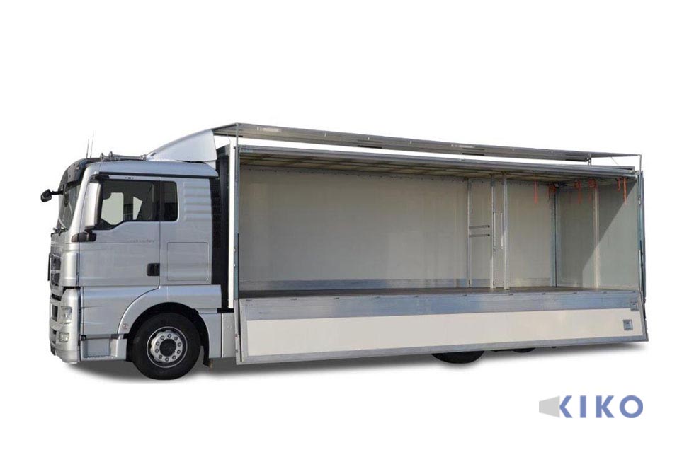 KIKO 10 eine Seite feststehend, Unterwand aus Paneel