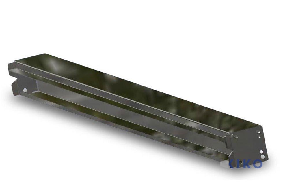 Rückwandträger komplett mit Anschraubplatten für Außenrahmenhöhe 140 bzw. 160 mm.